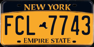NY license plate FCL7743