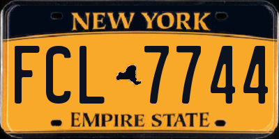 NY license plate FCL7744