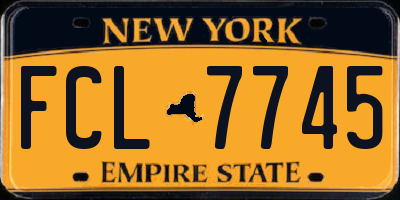 NY license plate FCL7745