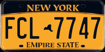 NY license plate FCL7747