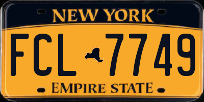 NY license plate FCL7749