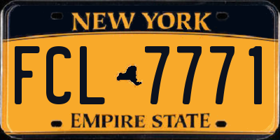 NY license plate FCL7771
