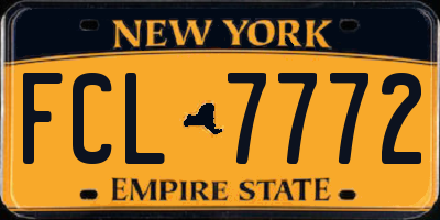 NY license plate FCL7772