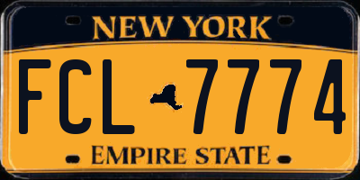 NY license plate FCL7774
