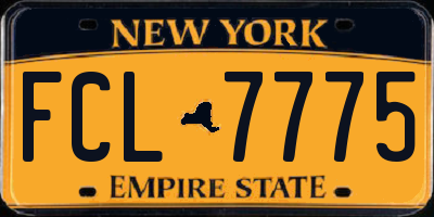 NY license plate FCL7775
