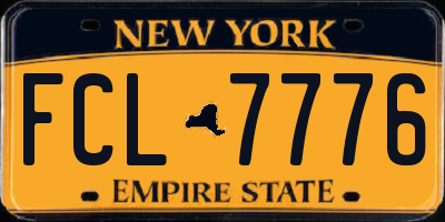 NY license plate FCL7776