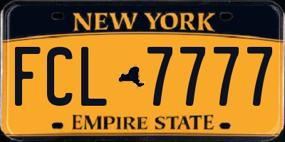 NY license plate FCL7777