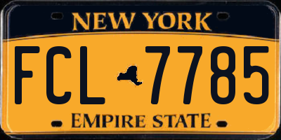 NY license plate FCL7785
