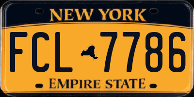 NY license plate FCL7786