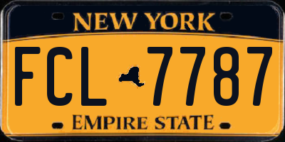 NY license plate FCL7787