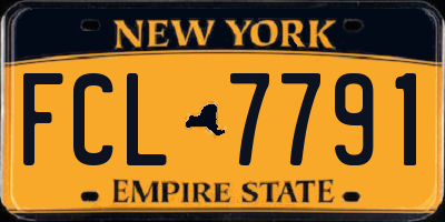 NY license plate FCL7791