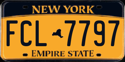 NY license plate FCL7797
