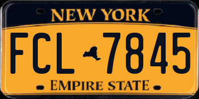 NY license plate FCL7845