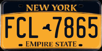 NY license plate FCL7865