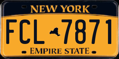 NY license plate FCL7871