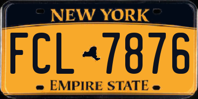 NY license plate FCL7876