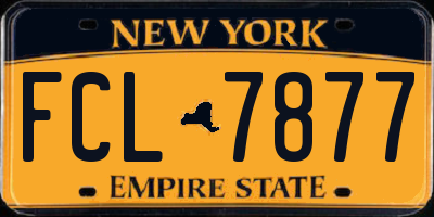NY license plate FCL7877