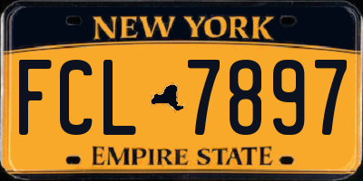 NY license plate FCL7897