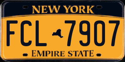 NY license plate FCL7907