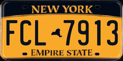 NY license plate FCL7913
