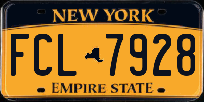 NY license plate FCL7928