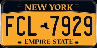 NY license plate FCL7929