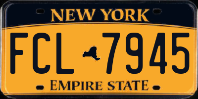 NY license plate FCL7945