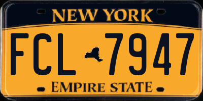 NY license plate FCL7947