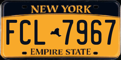 NY license plate FCL7967