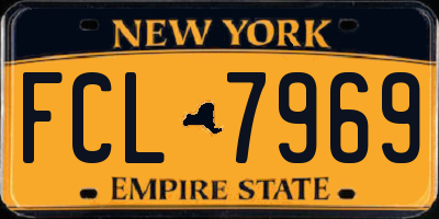 NY license plate FCL7969