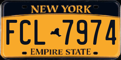 NY license plate FCL7974