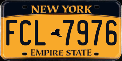 NY license plate FCL7976