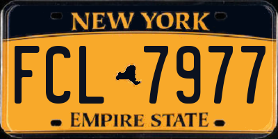 NY license plate FCL7977