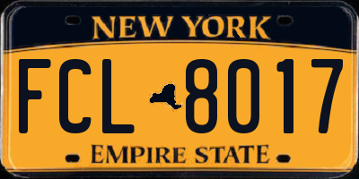 NY license plate FCL8017