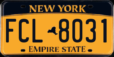 NY license plate FCL8031