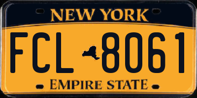 NY license plate FCL8061