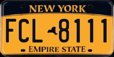 NY license plate FCL8111
