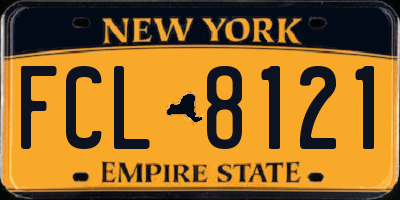 NY license plate FCL8121