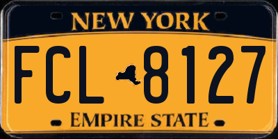 NY license plate FCL8127