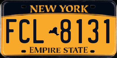 NY license plate FCL8131