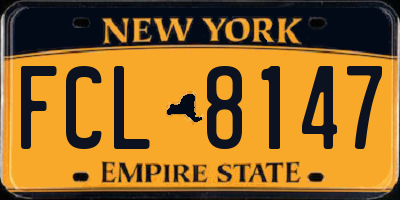 NY license plate FCL8147