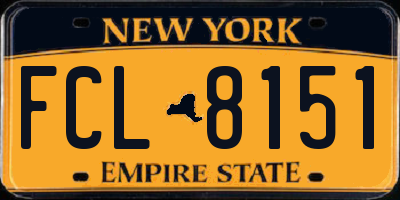 NY license plate FCL8151