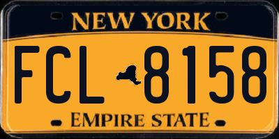 NY license plate FCL8158