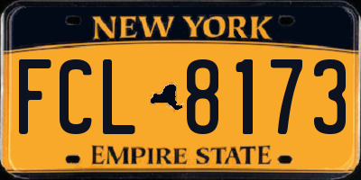 NY license plate FCL8173