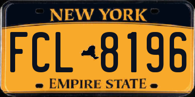 NY license plate FCL8196