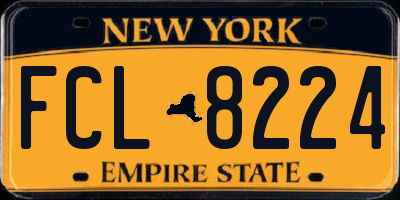 NY license plate FCL8224