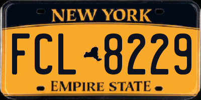 NY license plate FCL8229