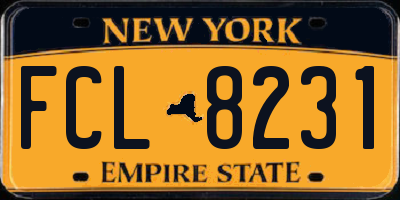 NY license plate FCL8231