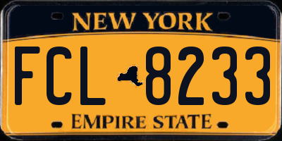 NY license plate FCL8233