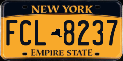 NY license plate FCL8237
